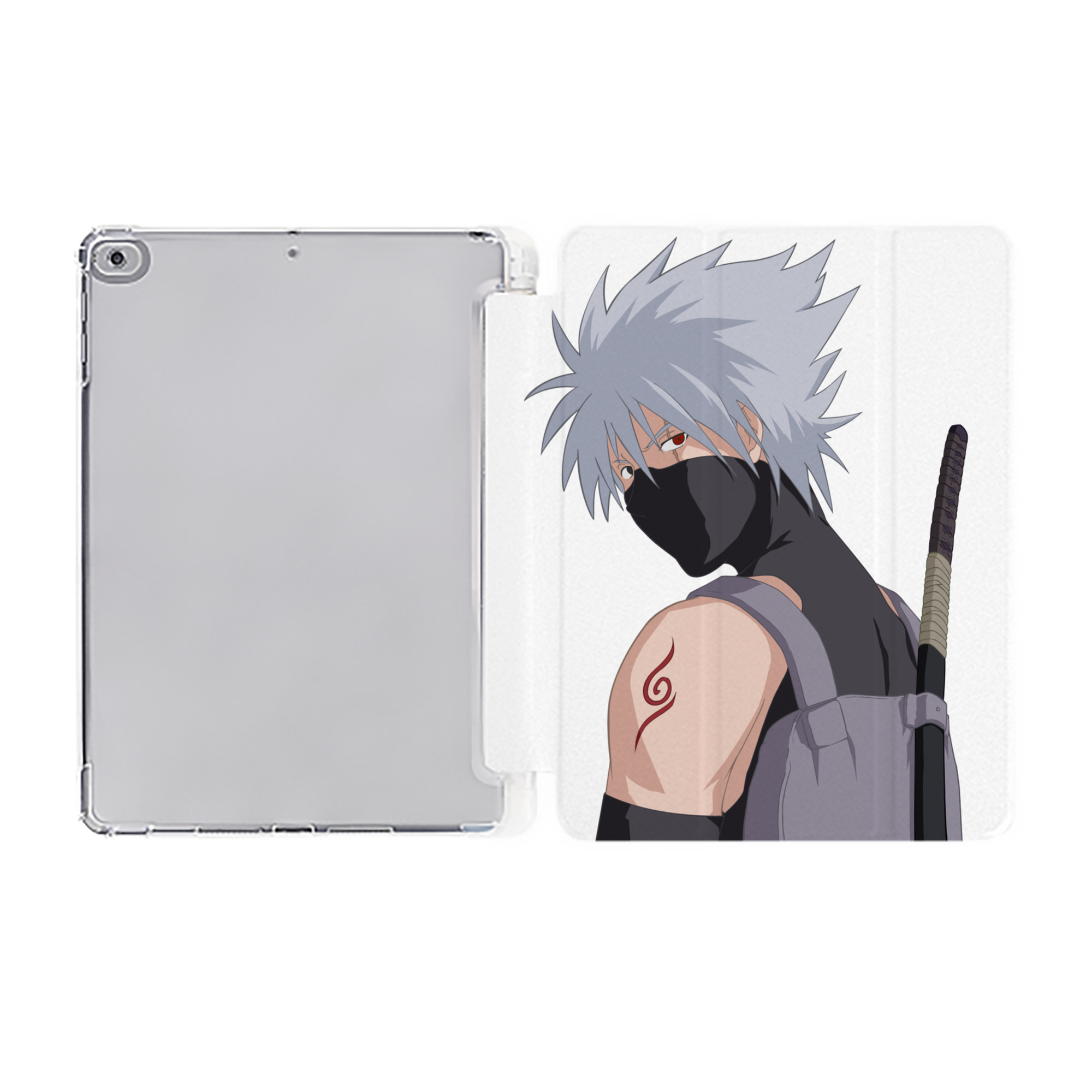 （画像用） NARUTO -ナルト- はたけ カカシ Hatake Kakashi IPad ケース ペン収納付き 三つ折りスタンド PUレザー×シリコン 対応機種9.5/10.5/10.9インチ